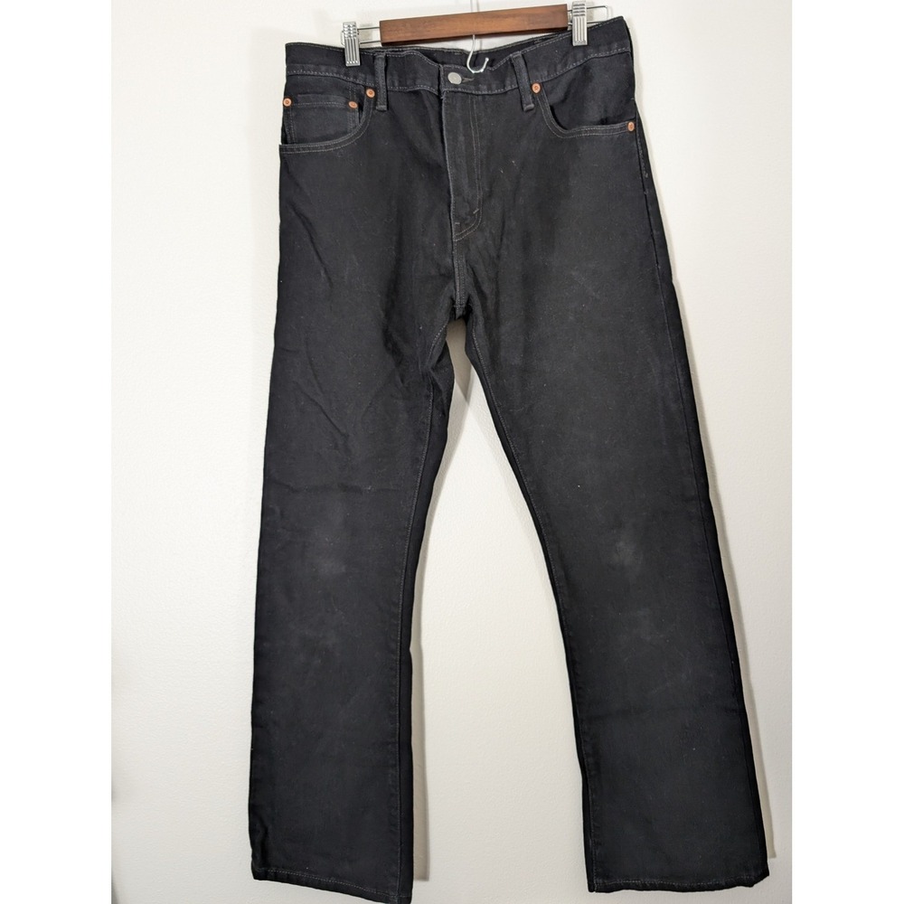 Levis 517 Bootcut Jeans Mens 34x32 Black Denim Slim Fit Western Country
